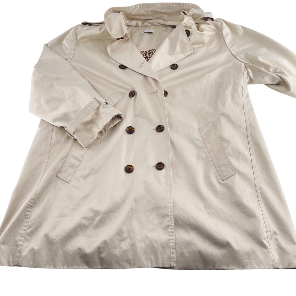 Joan Rivers Beige Trench Coat Double Breasted Womens Size S